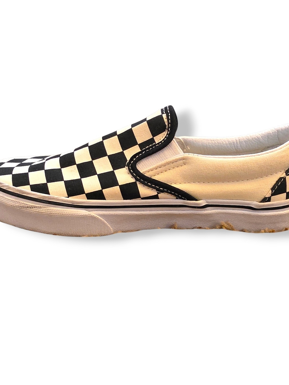 Vans Unisex Classic Slip-On Checkerboard Sneakers - Black/White Men 4.5 Women 6 - Picture 3 of 10